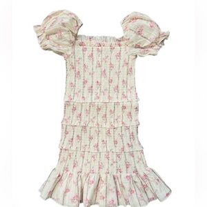 Katie J NYC Pink Floral Tiered Dress